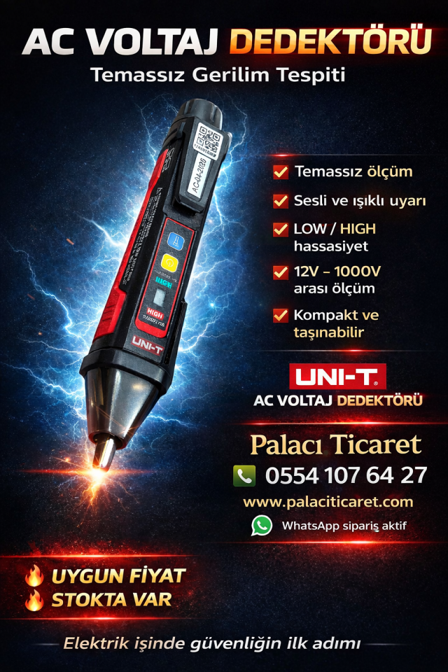 Unit UT 12E-ROW AC Voltaj Dedektörü (Kontrol Kalemi)