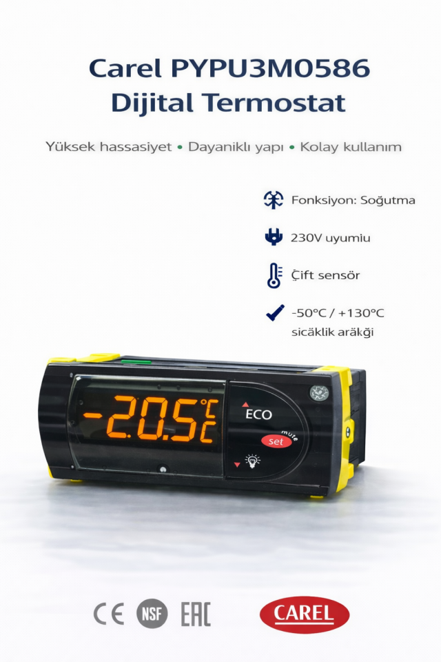 Carel Çift Prop Dijital Termostat PYPU3M0586