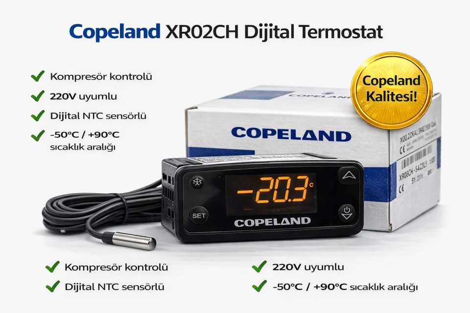 Dixell Copeland XR02CH-5AACBLS Tek Sensör Dijital Termostat