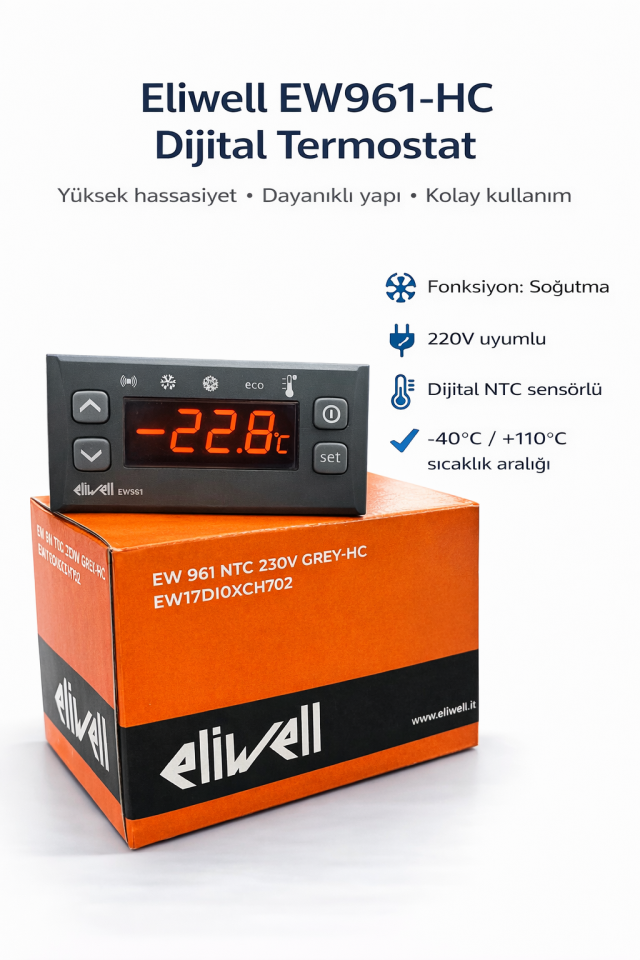 Eliwell EW 961 Dijital Termostat Tek Prob