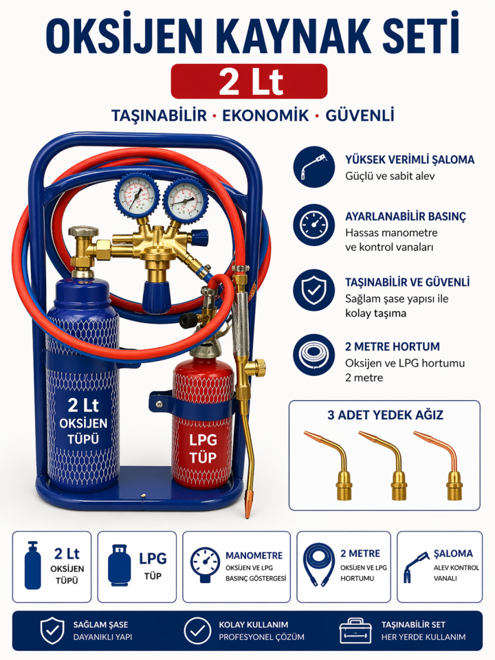 Oksijen Kaynak EVREN seti Ekipmanı  2 Lt