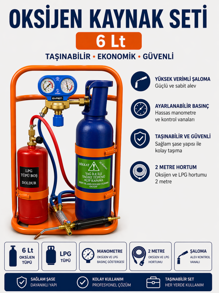 Oksijen Kaynak Seti 6 Lt