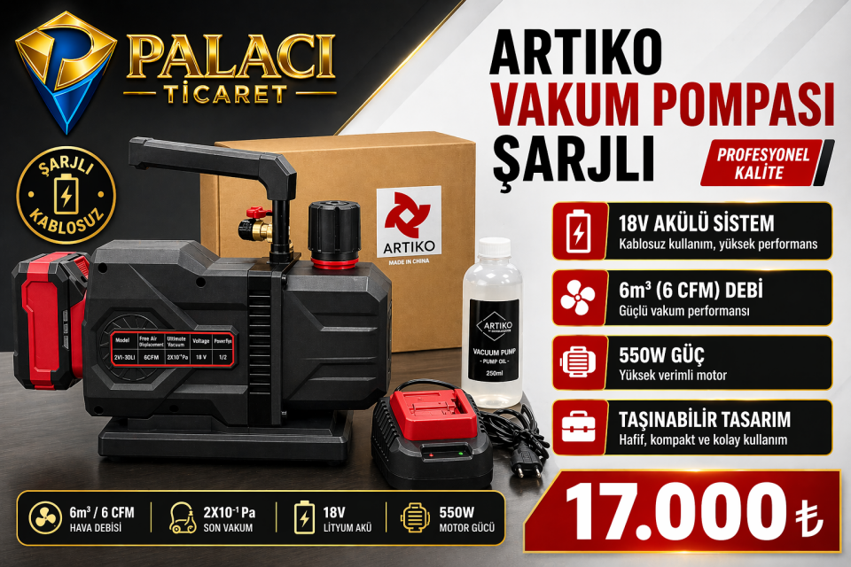ARTIKO ŞARJLI VAKUM POMPASI 6m³