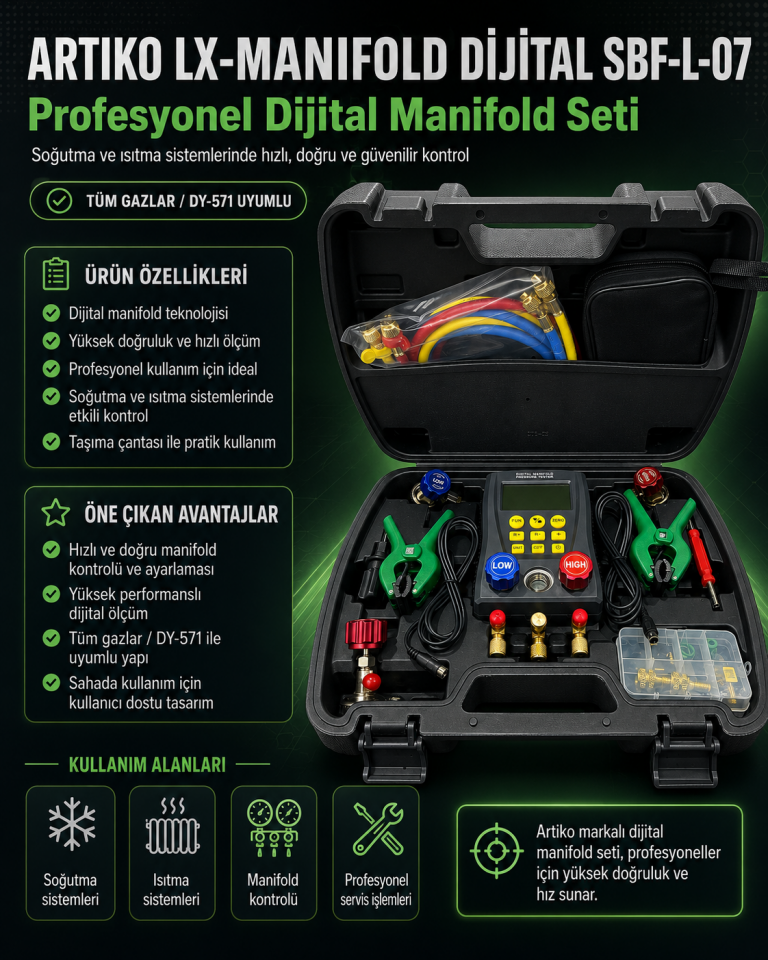 Artiko Dijital Manifold Dijital Gaz Saati Seti  SBF-L-07