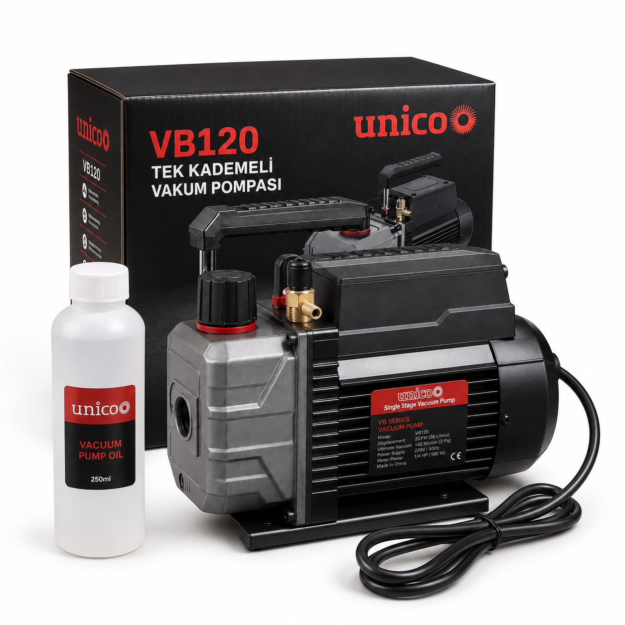 UNICO VB120 Tek Kademeli Vakum Pompası