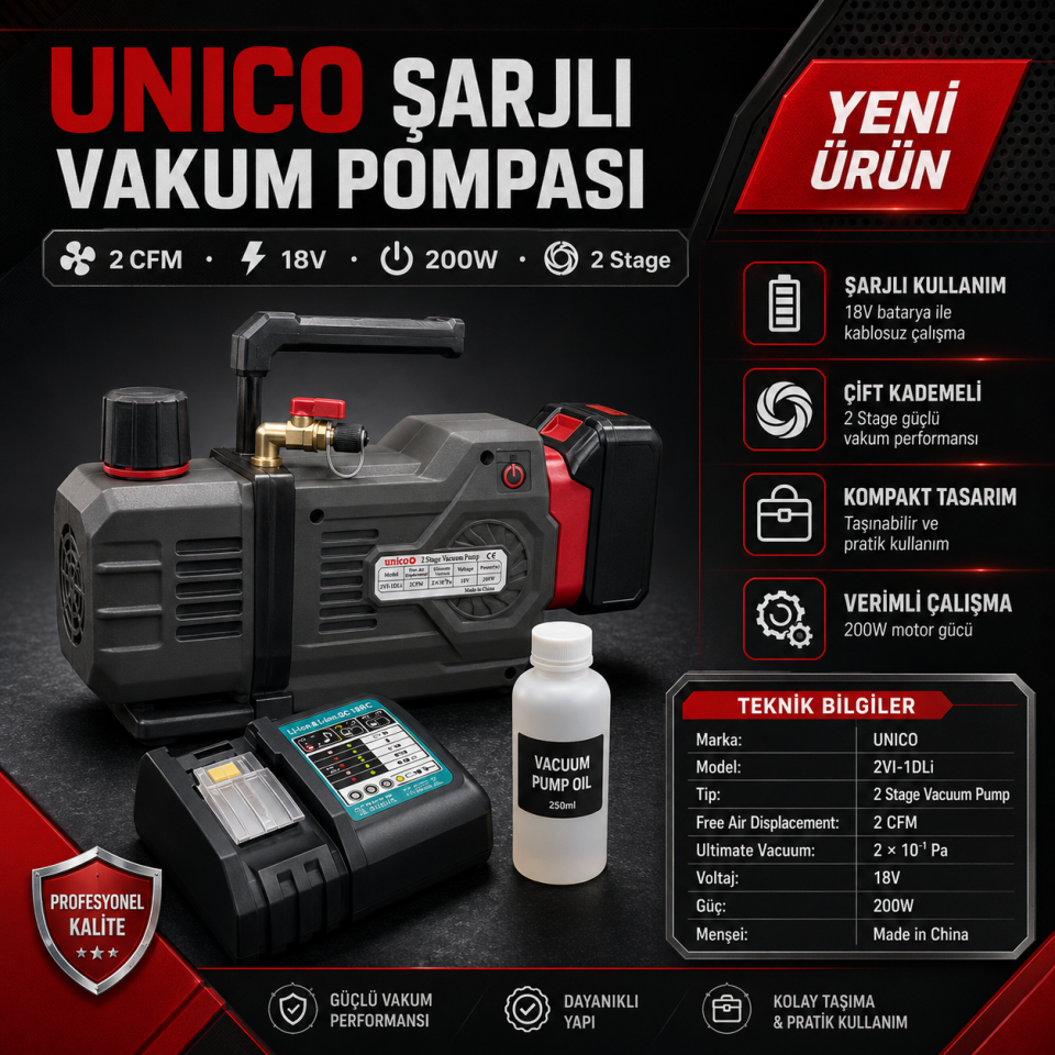 UNICO Şarjlı Vakum Pompası