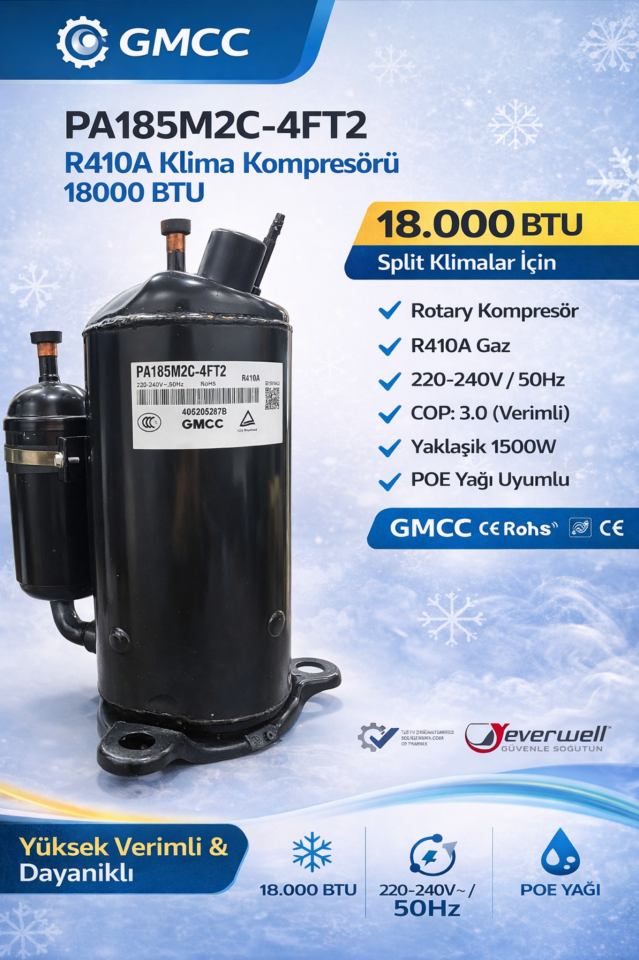 GMCC PA185M2C-4FT2 18.000 BTU R410A Klima Kompresörü