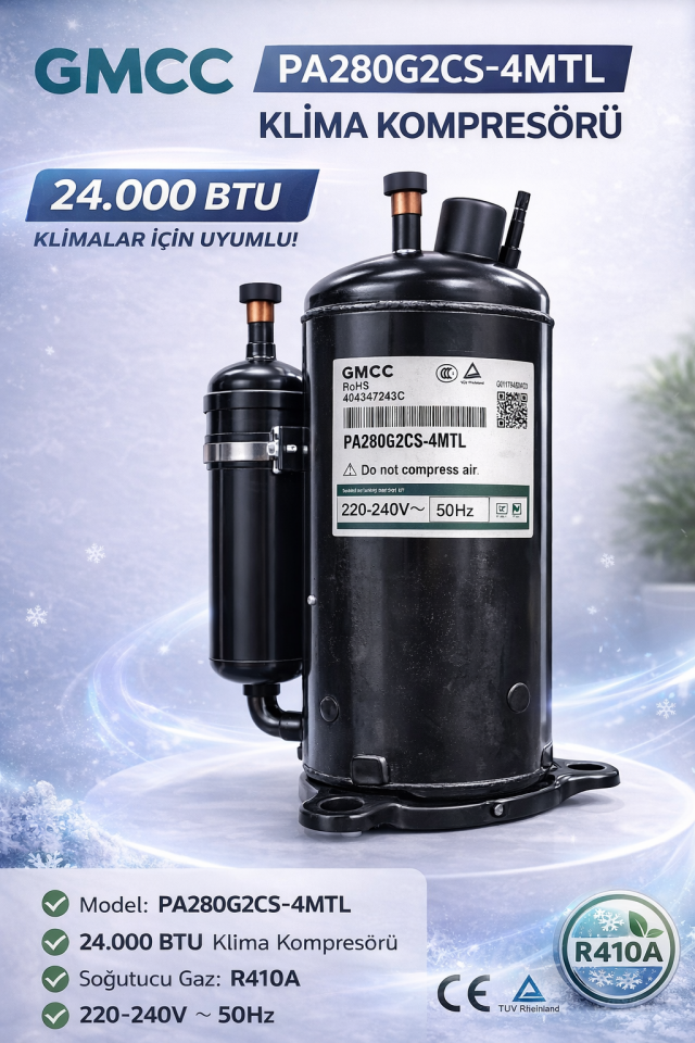 GMCC PA280G2CS-4MTL 24.000 BTU R410A Klima Kompresörü