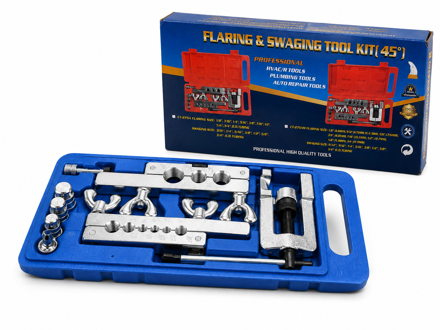 45° Flaring & Swaging Tool Kit – Profesyonel Boru Genişletme ve Havşa Açma Seti