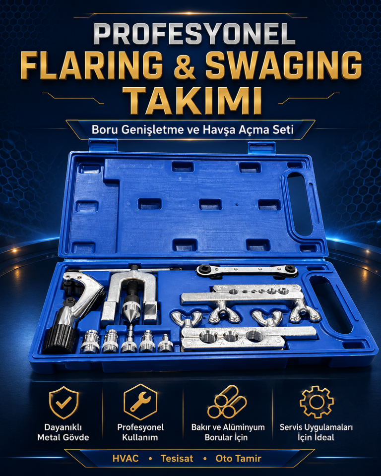 Profesyonel Flaring & Swaging Takımı – Boru Genişletme ve Havşa Açma Seti