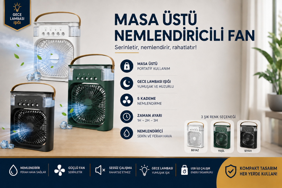Masa Üstü Nemlendiricili Fan