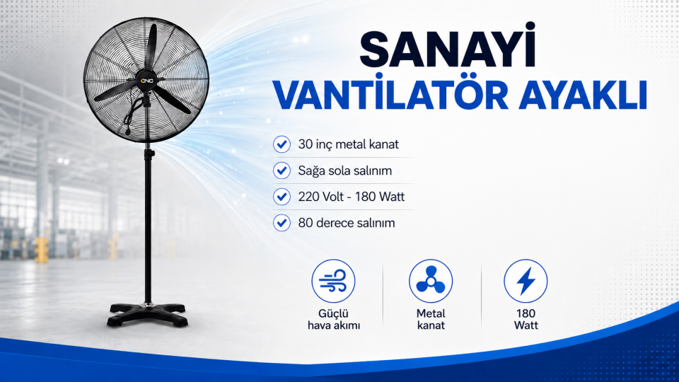 Sanayi Tipi Ayaklı Vantilatör