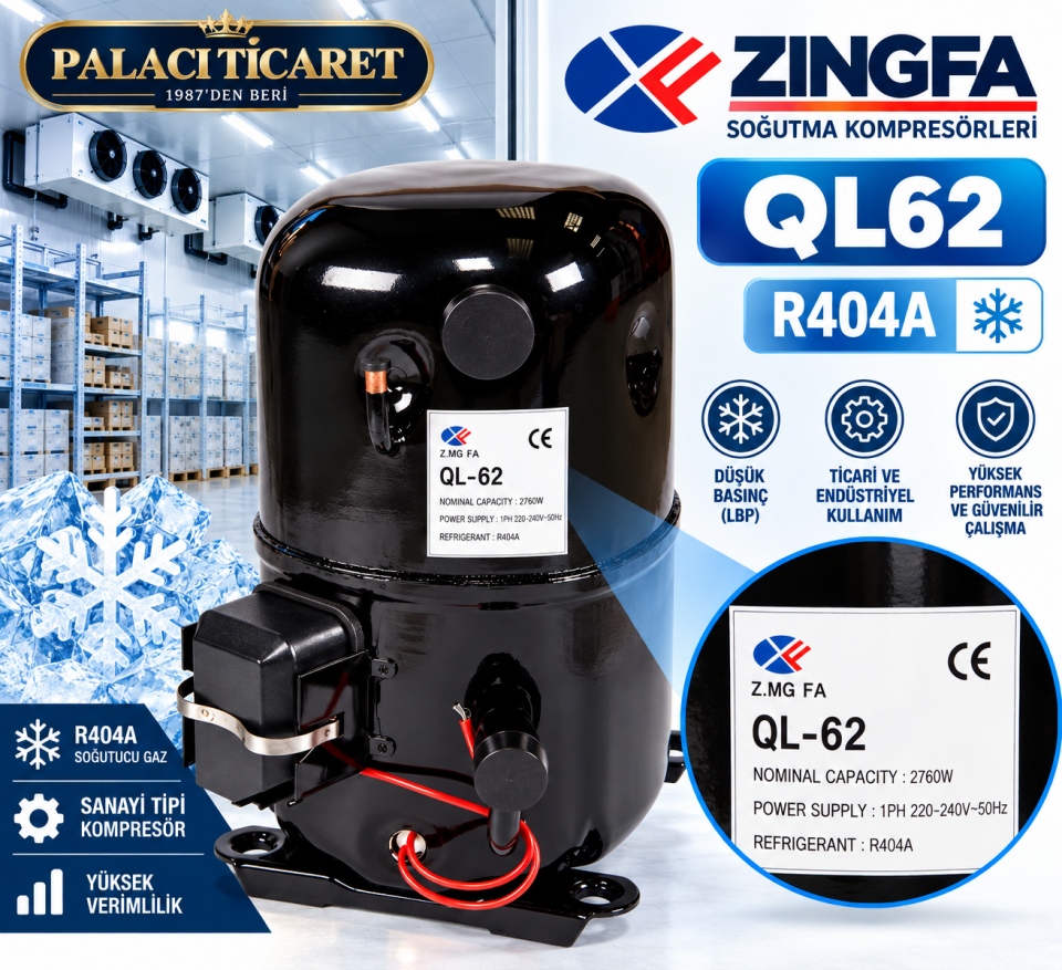 KOMPRESÖR ZINGFA QL-62 2,5 HP 220 -