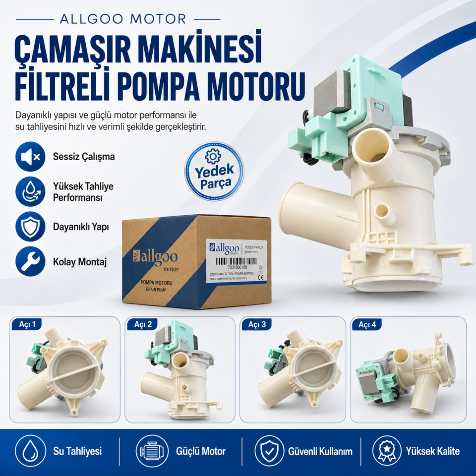 Arçelik 8103 HE Çamaşır Makinesi Su Tahliye Pompası