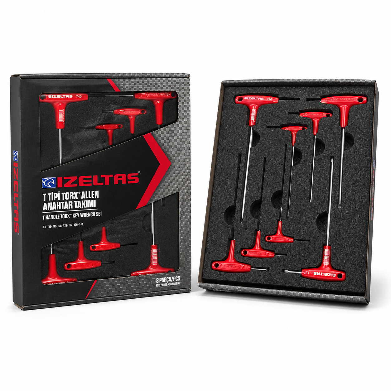 İzeltaş T Tipi Torx Allen Anahtar Takımı – 8 Parça