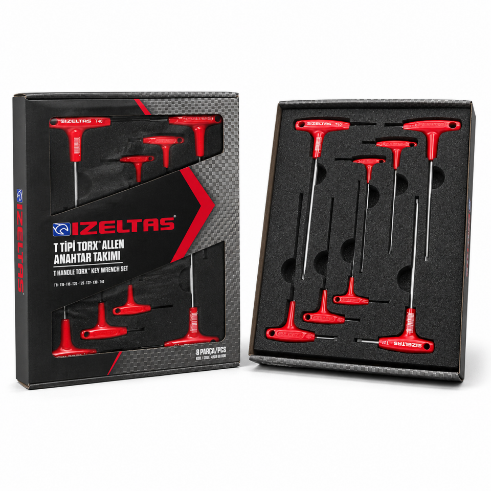 İzeltaş T Tipi Torx Allen Anahtar Takımı – 8 Parça