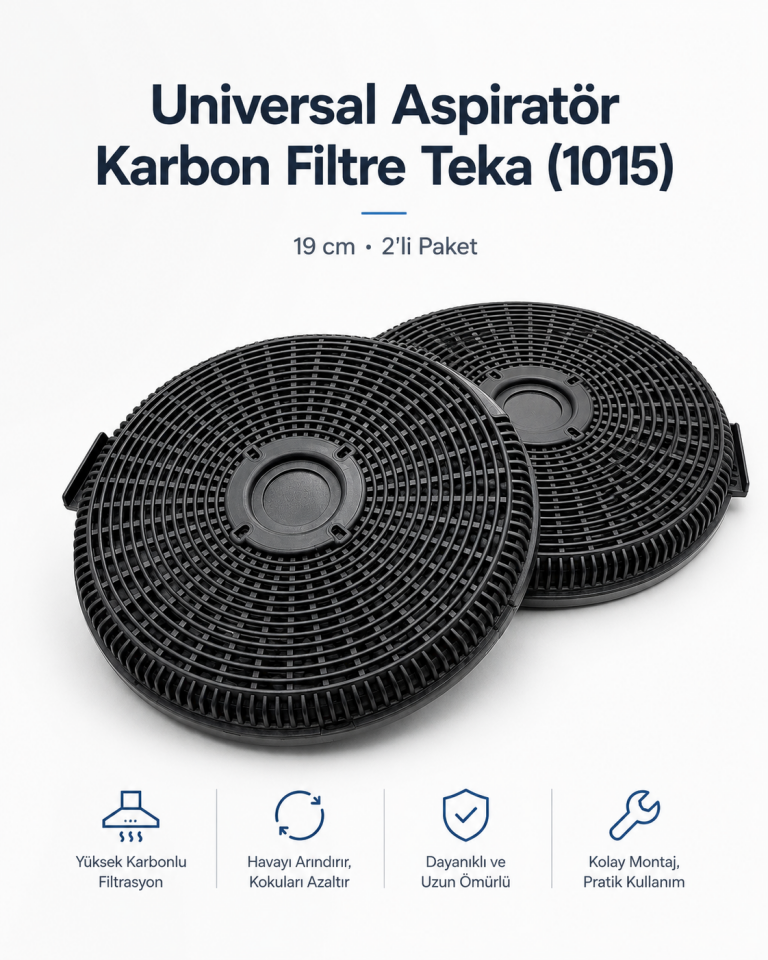 Universal Aspiratör Karbon Filtre Teka 1015 – 19 cm / 2’li Paket