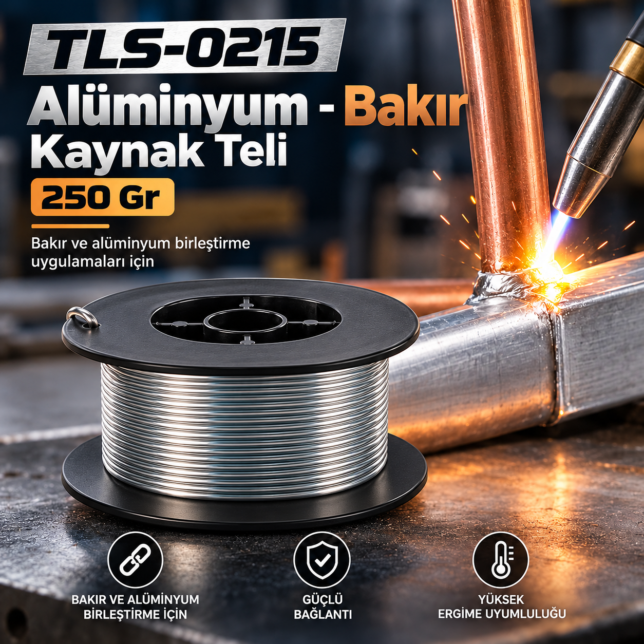 Alüminyum – Bakır Kaynak Teli TLS-0215  250 Gr | Profesyonel Kaynak Teli