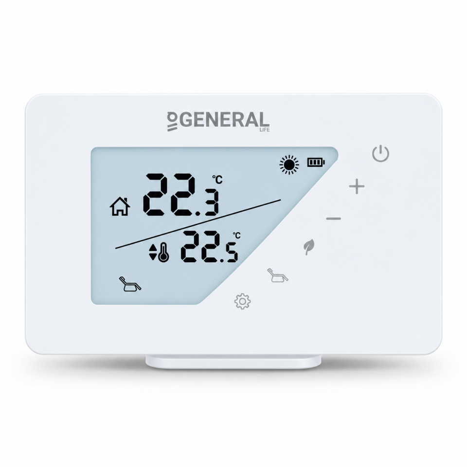 GENERAL Life THERMA HT390S SMART Akıllı Kablosuz Oda Termostatı – Wi-Fi Mobil Uygulama Kontrollü