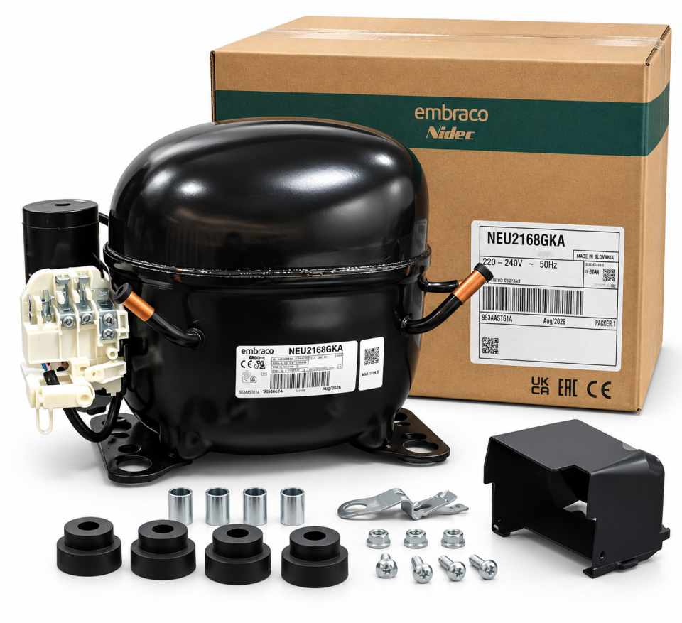 Embraco Nidec NEU2168GKA 3/4 HP R404A Hermetik Kompresör – Slovakya Üretimi