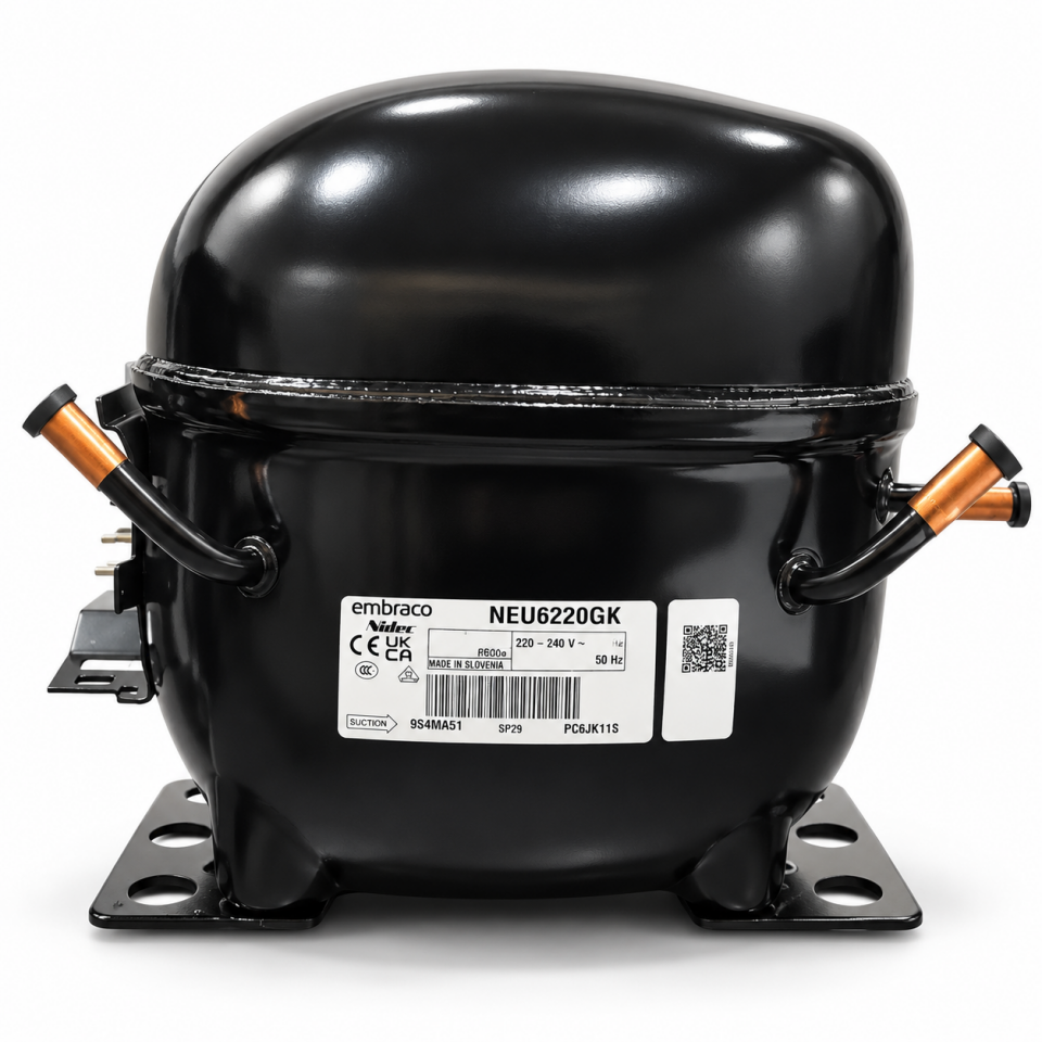 Embraco NEU6220GK CSR 3/4 HP R404A Hermetik Kompresör – 2292 Watt – Slovakya Üretimi