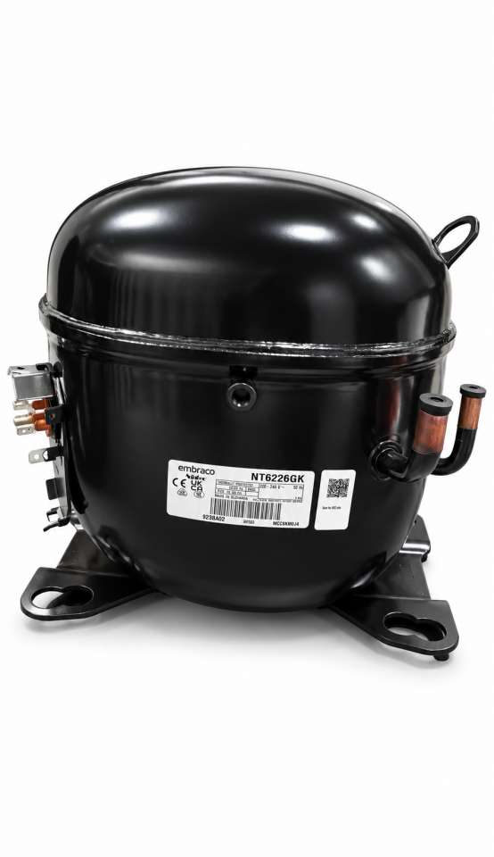 Embraco NT6226GK 1 HP R404A Hermetik Kompresör – 3355 Watt – Slovakya Üretimi