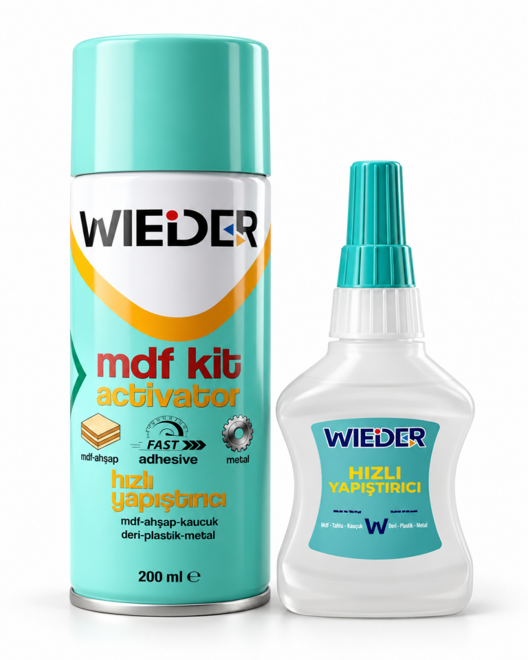 WIEDER 404 MDF Kit Hızlı Yapıştırıcı ve Aktivatör Sprey Seti – 200 ml